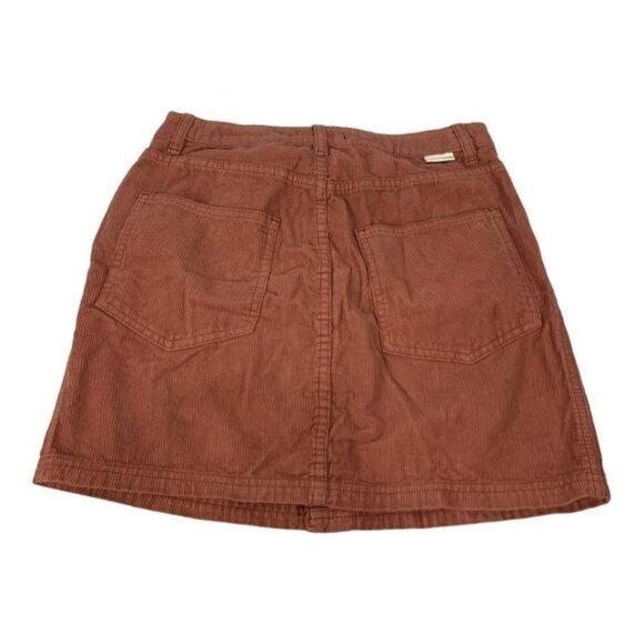 Billabong Womens Corduroy Button-Front Mini Skirt Size 28 Rust - Picture 7 of 7